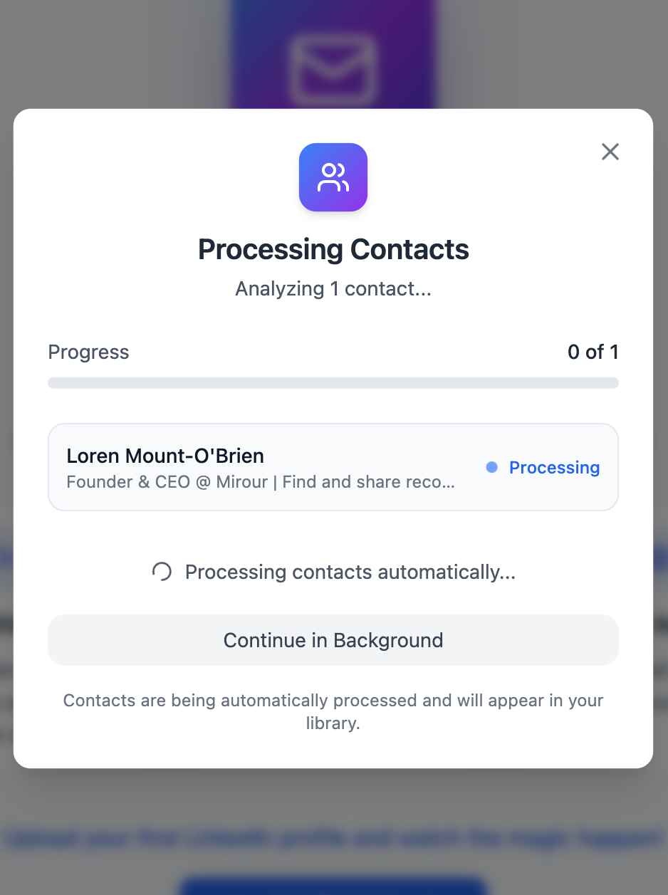One-click LinkedIn contact capture